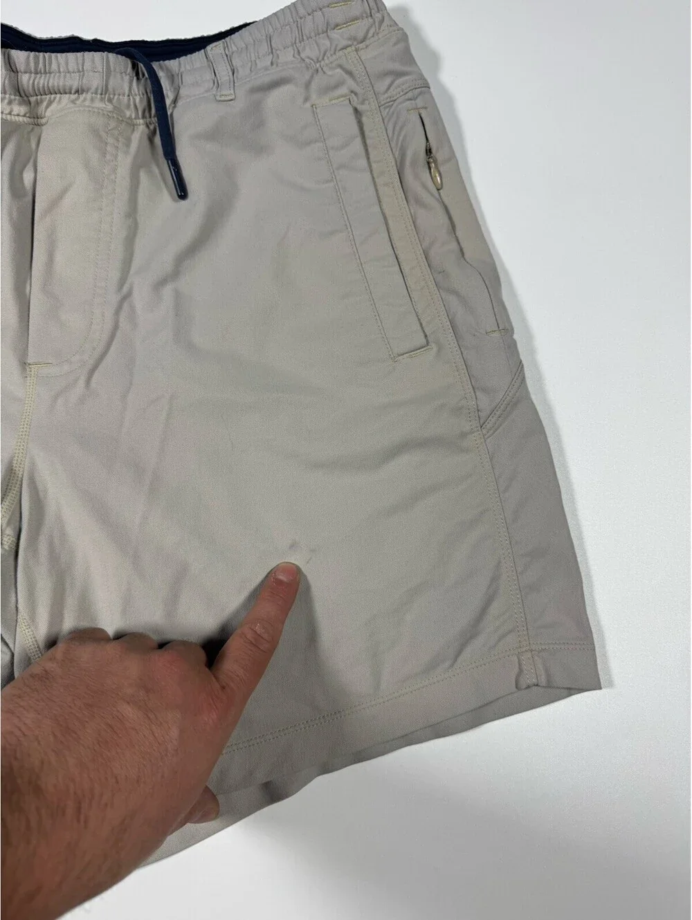 Birddogs Boom Shorts Mens M Khaki Beige Lined Performance Athletic Casual 7”
